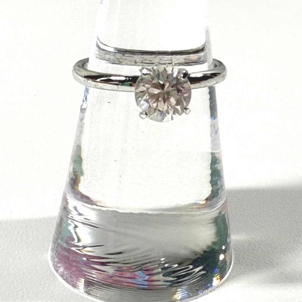 Lind Sterling Silver 925 Round Cut Cubic Zirconia Ring Sz 6.5 Womens Wedding VTG